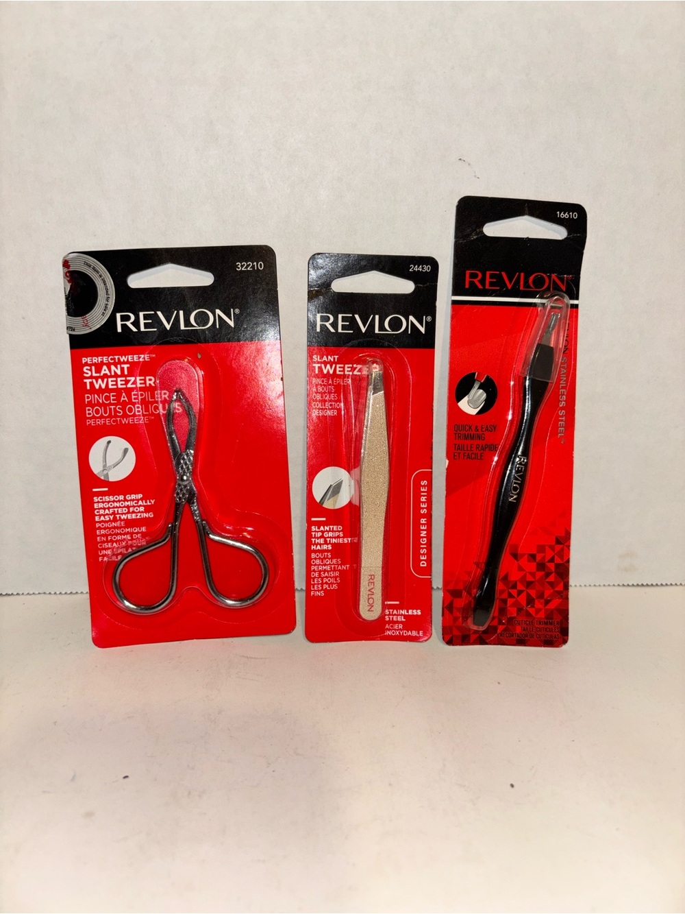 Revlon Tweezers and Scissor Grooming Tool Set - Red and Black-Beauty Bundle